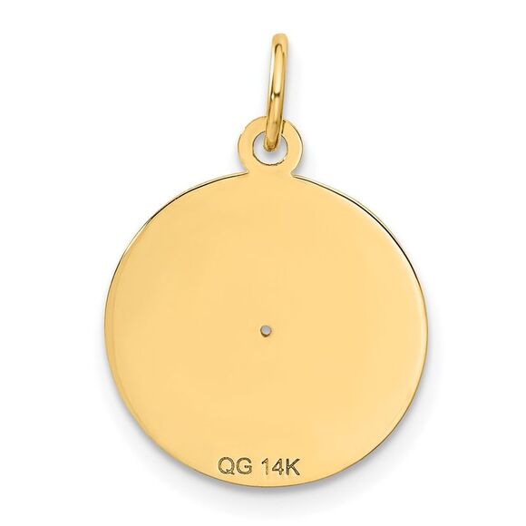 14k Yellow Gold Record Album Charm or Pendant, 16mm (5/8 inch)